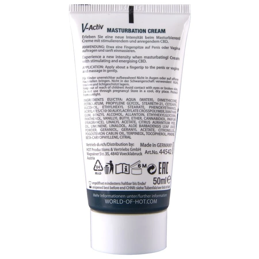 HOT - CREMA PER LA MASTURBAZIONE CON CBD - UNISEX 100ML